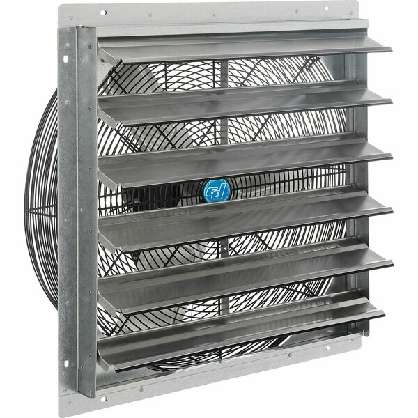 Cd Continental Dynamics Direct Drive 24in Exhaust Fan w/ Shutter, 1 Speed, 7000 CFM, 1/4HP, 1Phase 294497